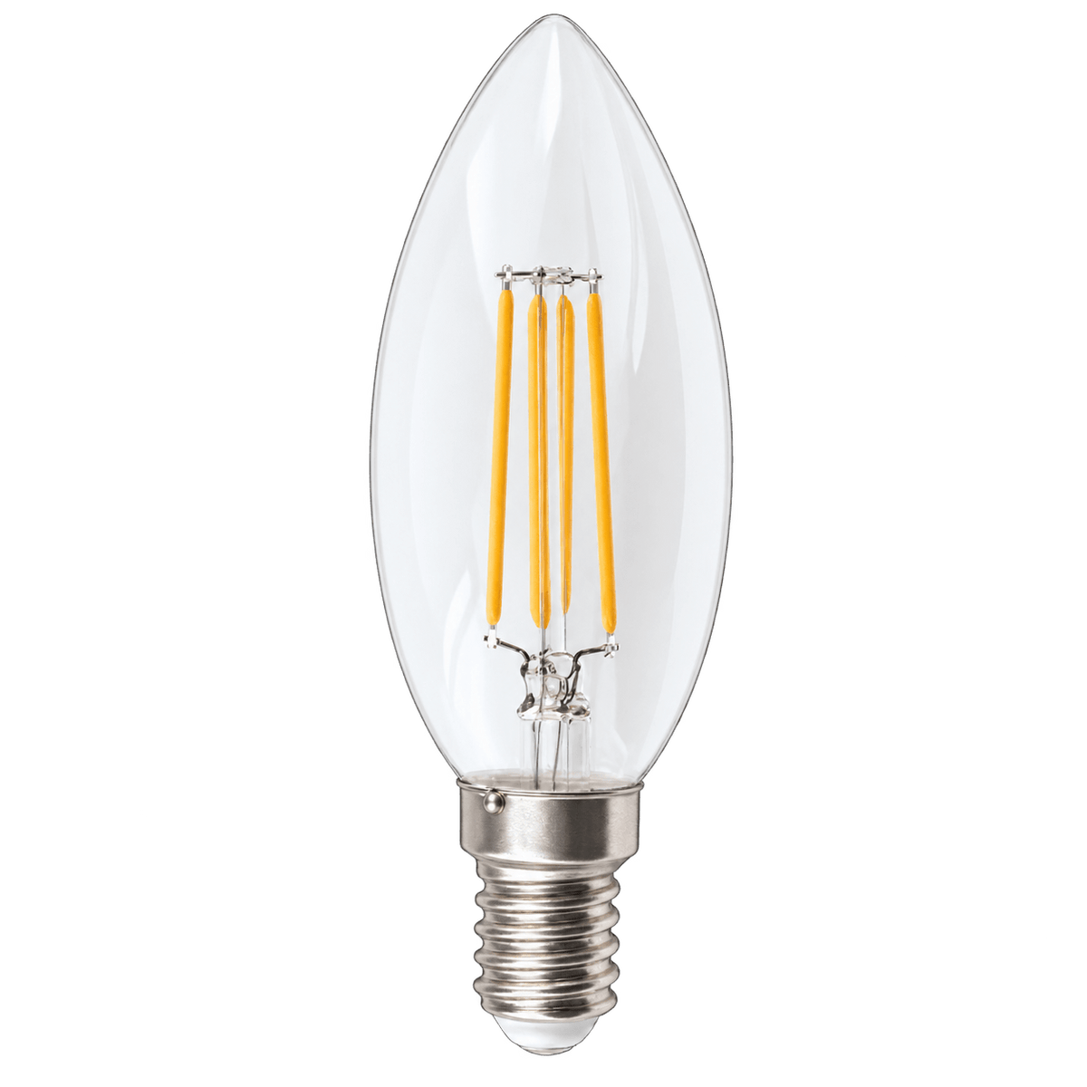 4.5W Dimmable White Candle Filament LED Bulb – E27, 2700K Warm White