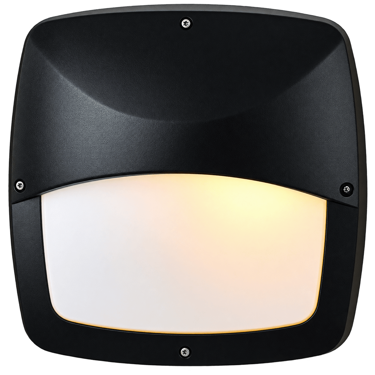 Black 2-Light E27 Bulkhead – IP54, 300 × 350 × 120mm