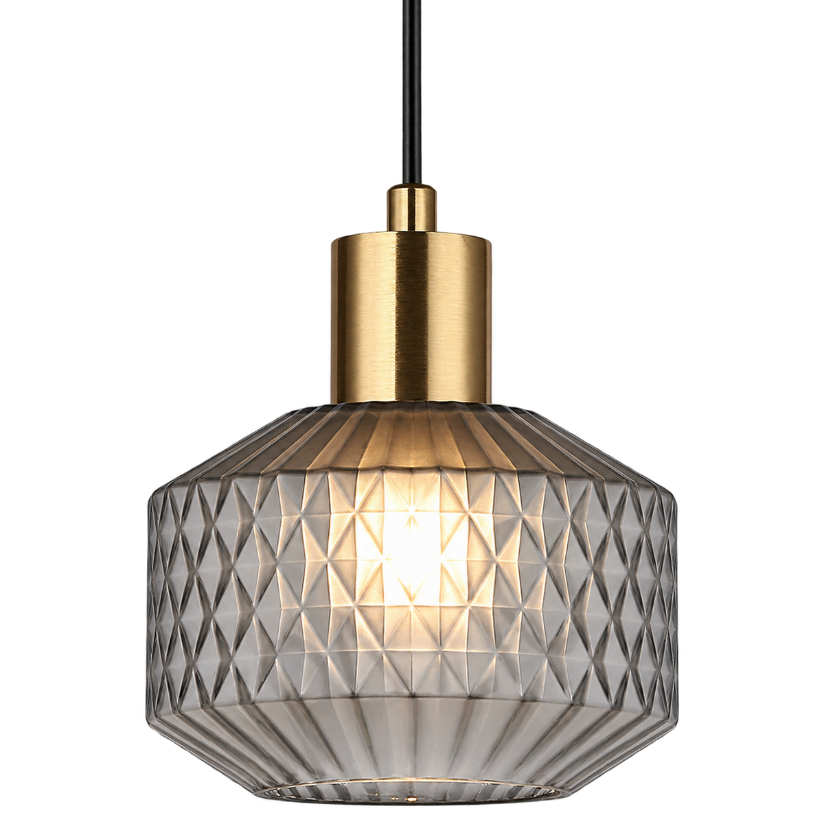 Gatsby Smokey Grey / Brass Pendant Light