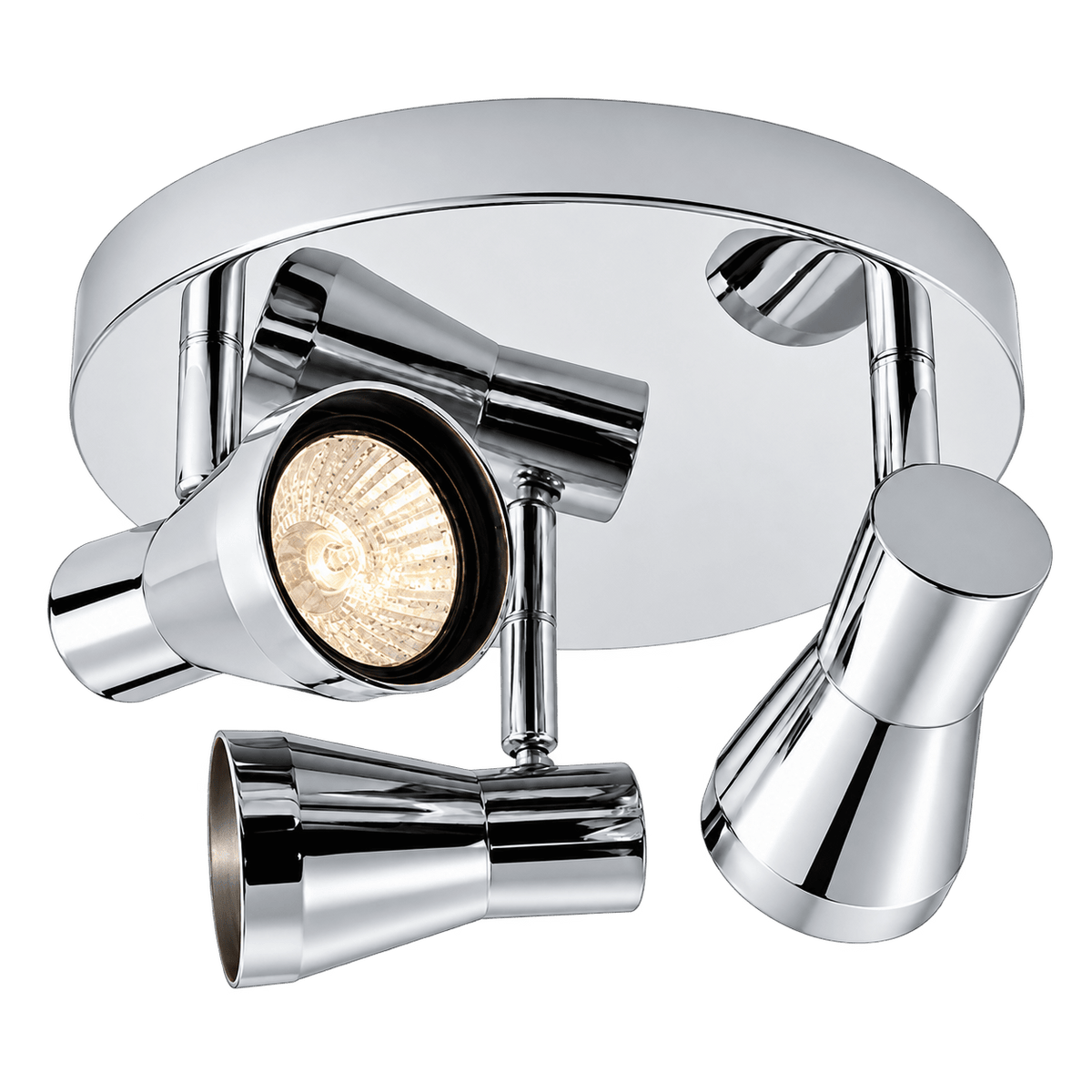 Chrome 3 Light Round Spotlight