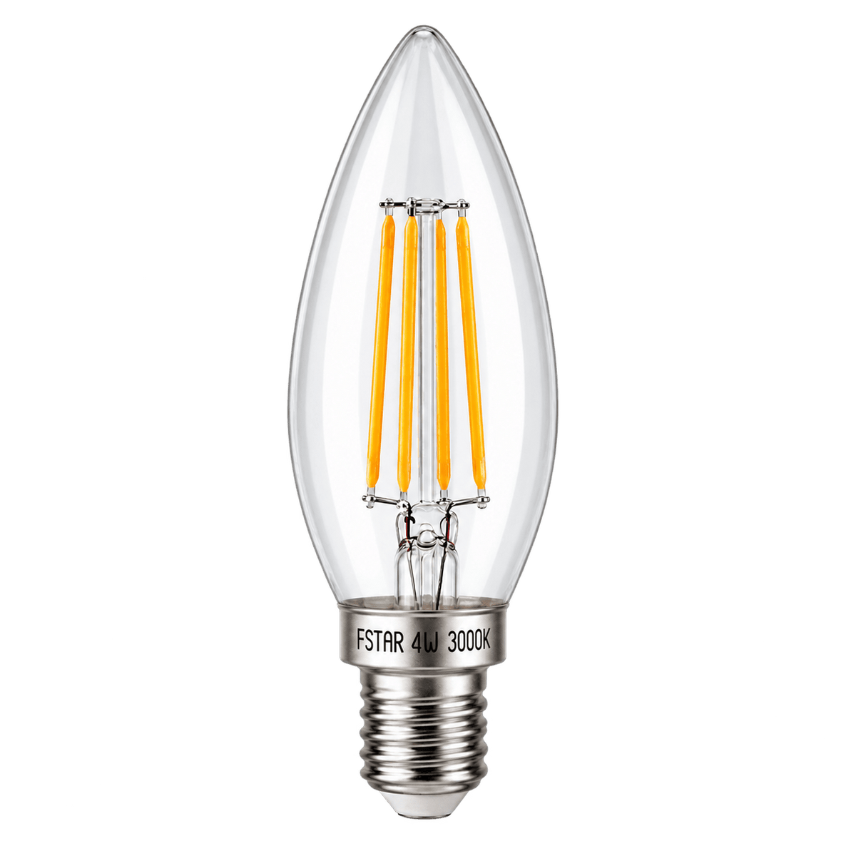 4W Clear Candle Filament LED Bulb – E14, 2700K Warm White
