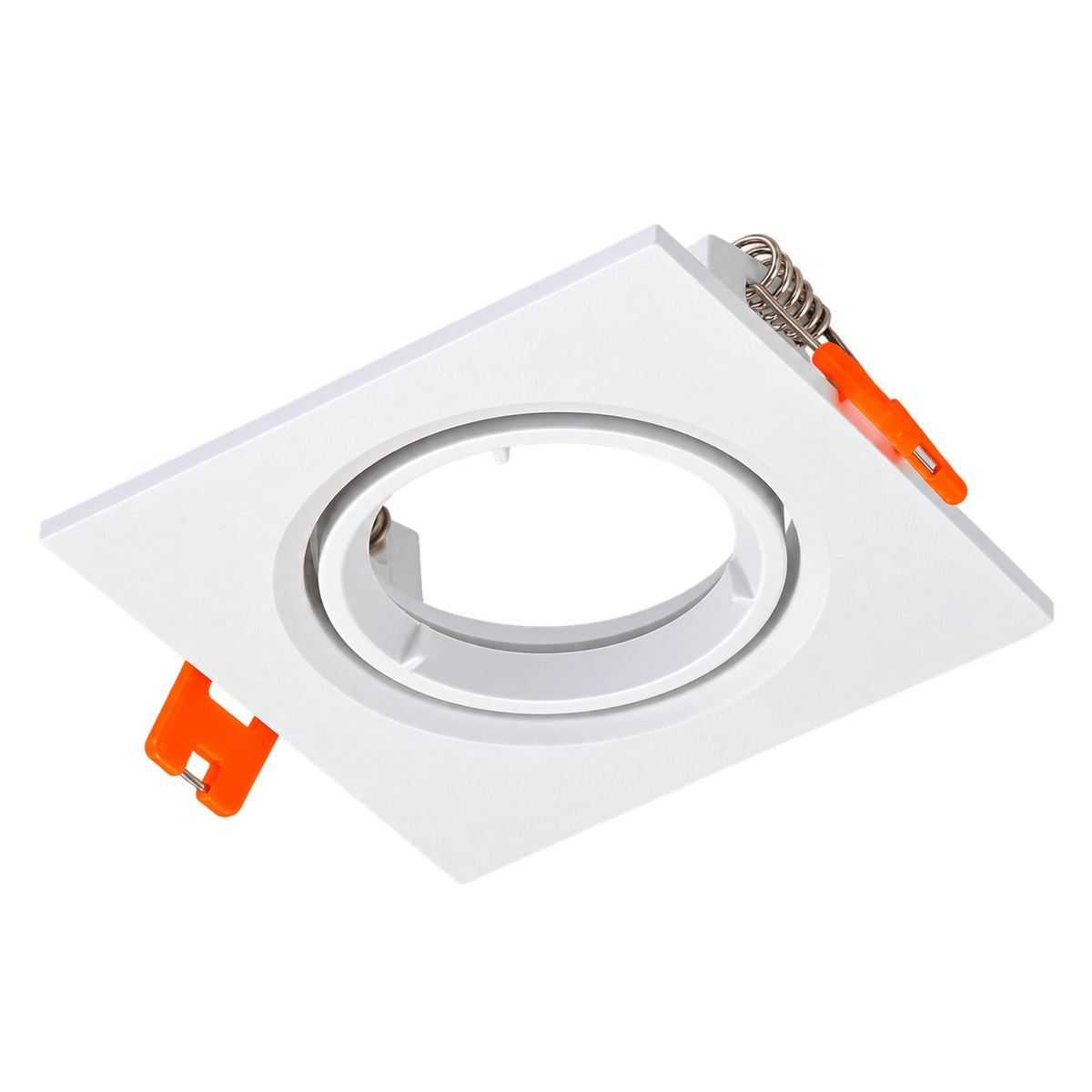 Downlight Holder - Square Tilt Polycarbonate Bayonet Lock — White