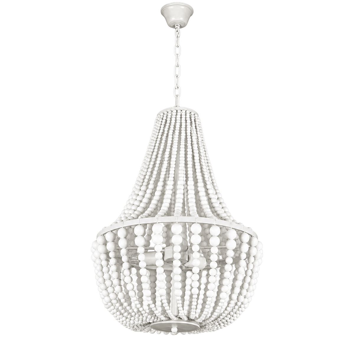 White Beaded 3-Light Chandelier