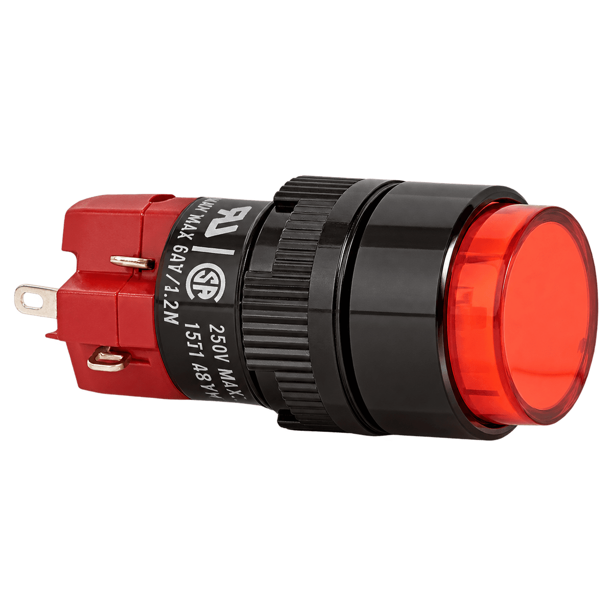 Red Illuminated Pushbutton Switch 16mm 1NO+1NC