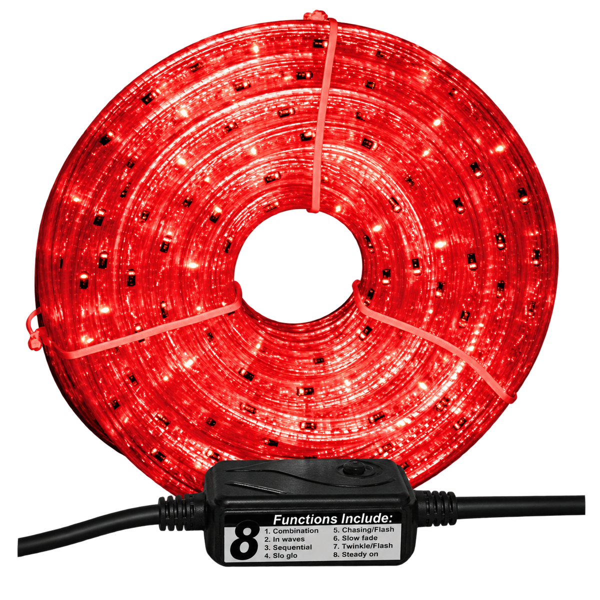 LED Rope Light 3-Wire Red, 230V (50m Roll)