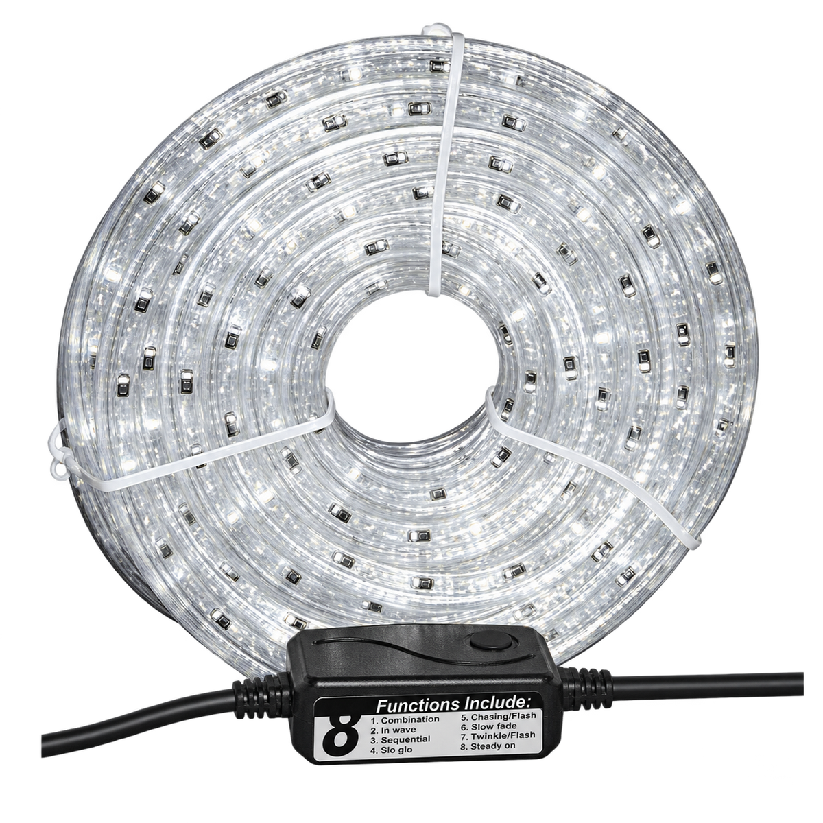LED Rope Light 3-Wire White 6000K, 230V (10m Roll)