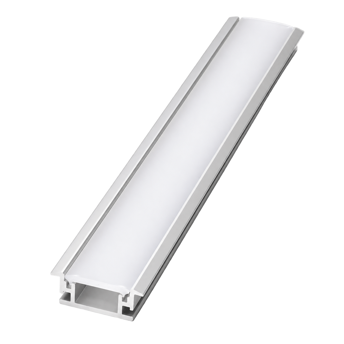 LED Extrusion With Frosted Cover - Recessed Floor Profile (3m)