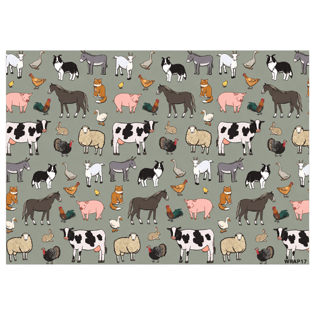 Gift Wrap Sheet - Farm Animal
