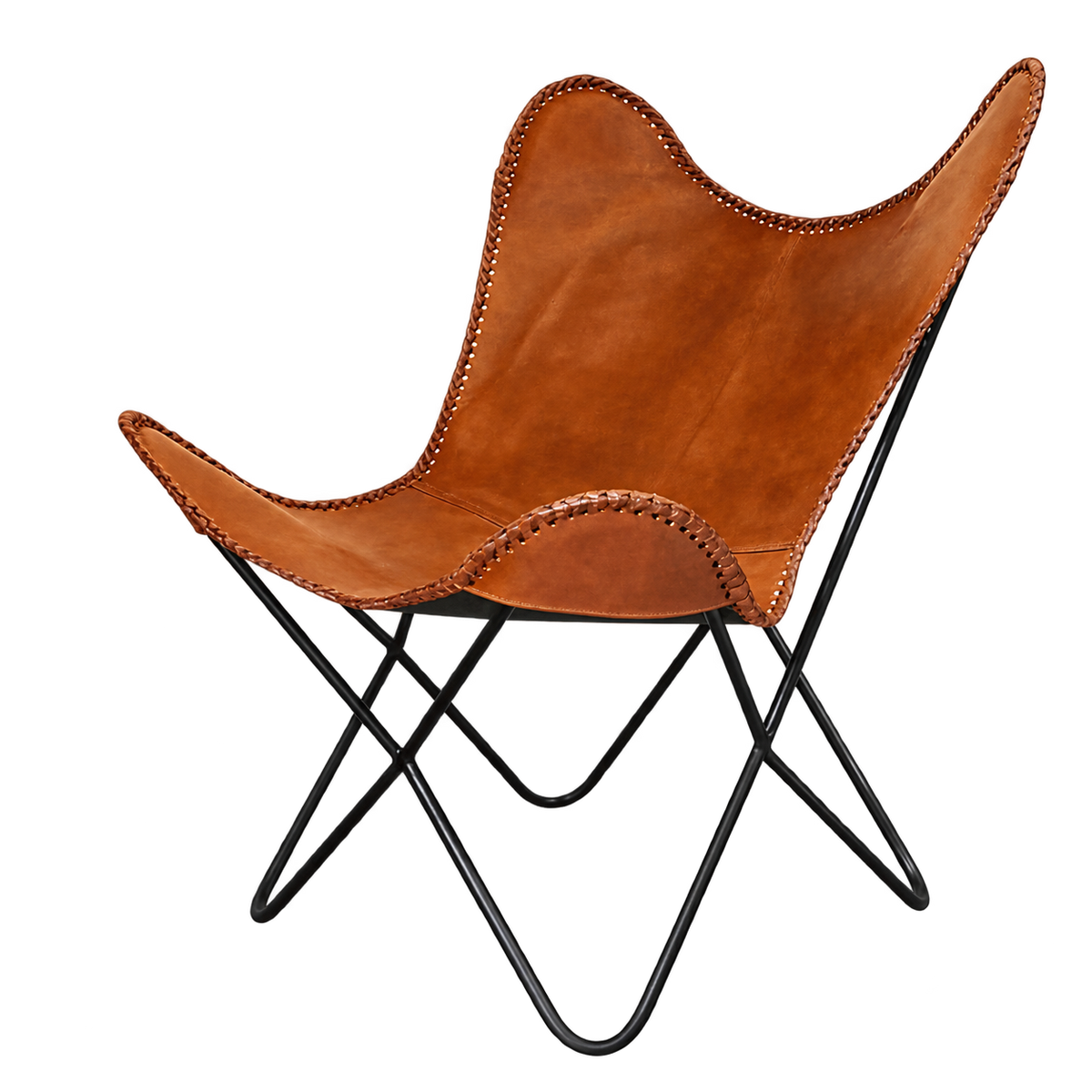 Leather Iron Butterfly Chair