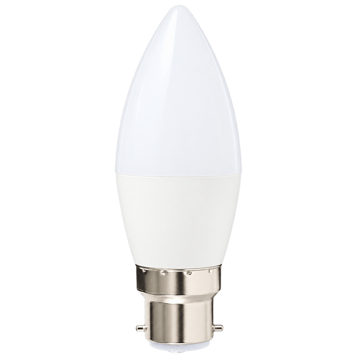 5W White Candle LED Bulb – B22, 2700K Warm White