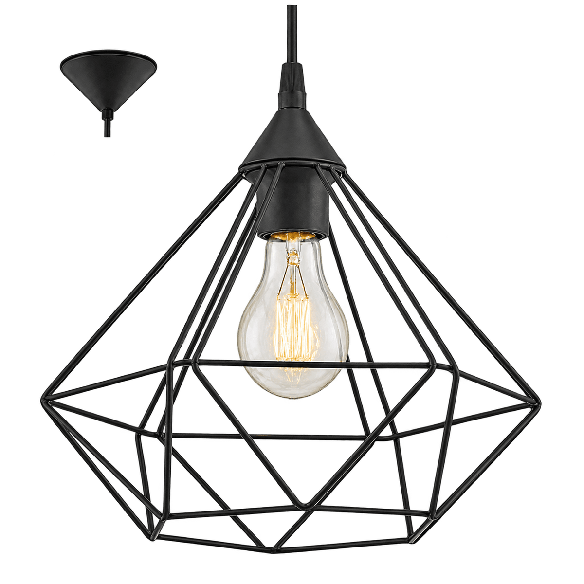 Black Pendant Light Steel Construction