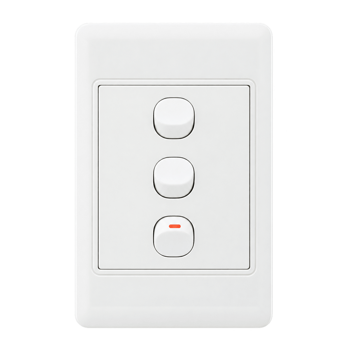 3 Lever 1 Way Wall Switch - White