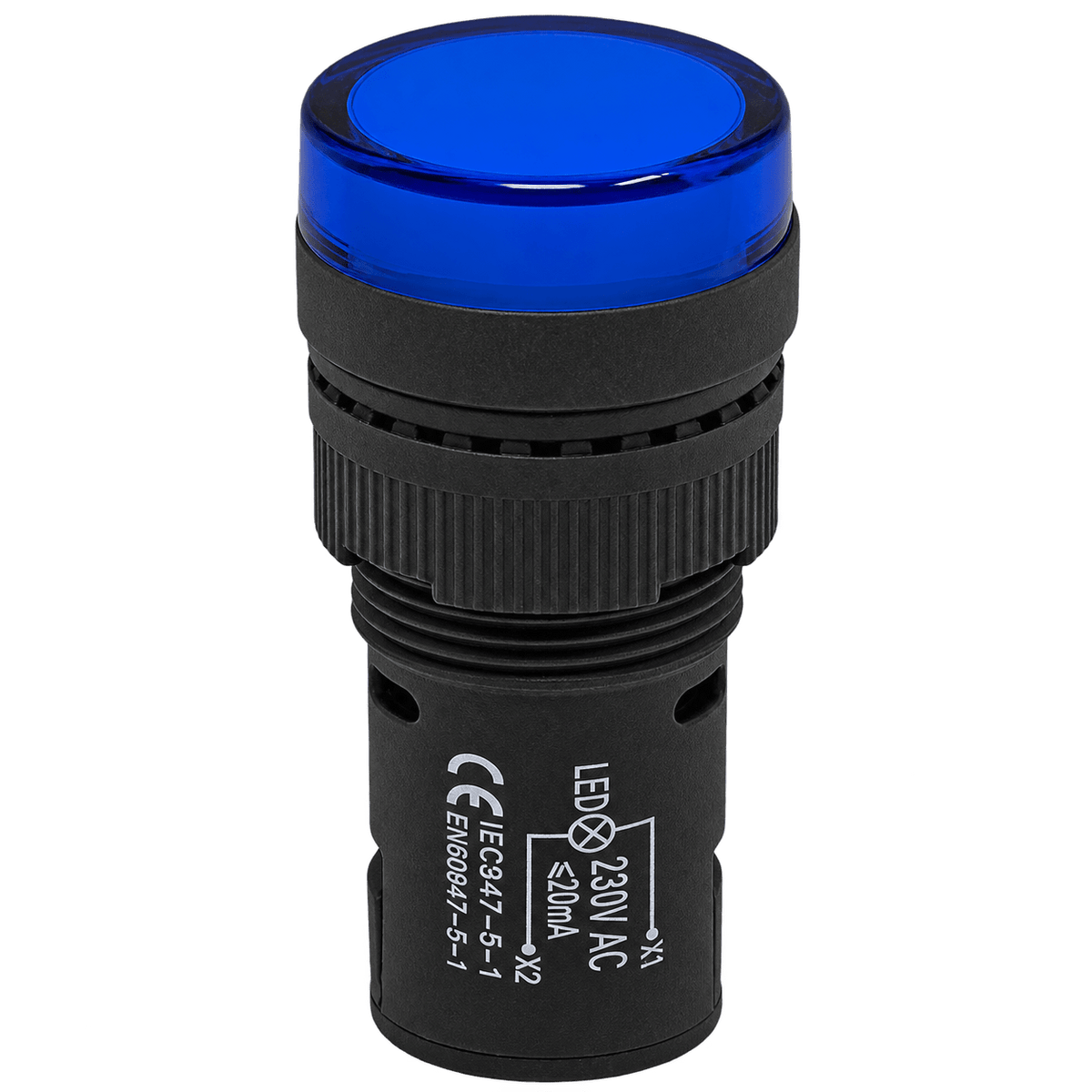Blue LED Pilot Light - IP65 High-Brightness
