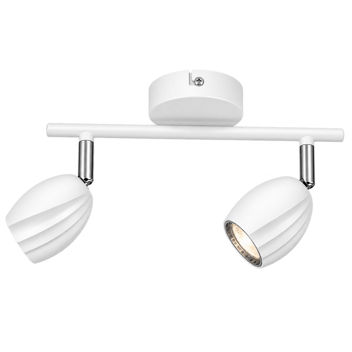 GU10 2-Way Spotlight - White & Stainless Steel