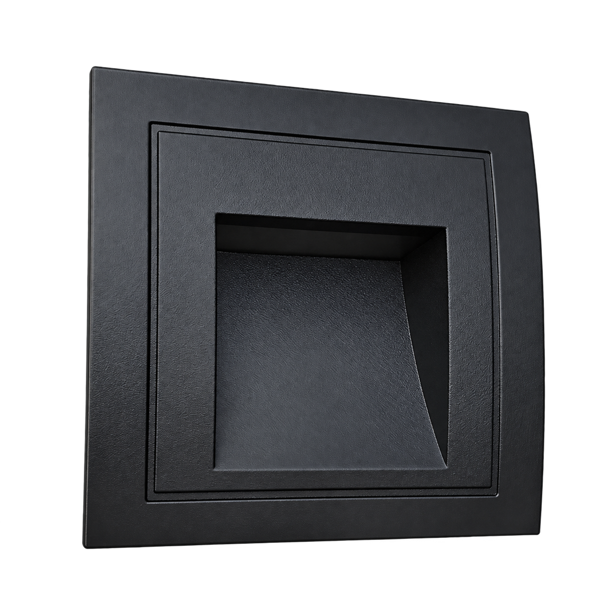 Black LED Recessed Step Light - IP54 Warm White