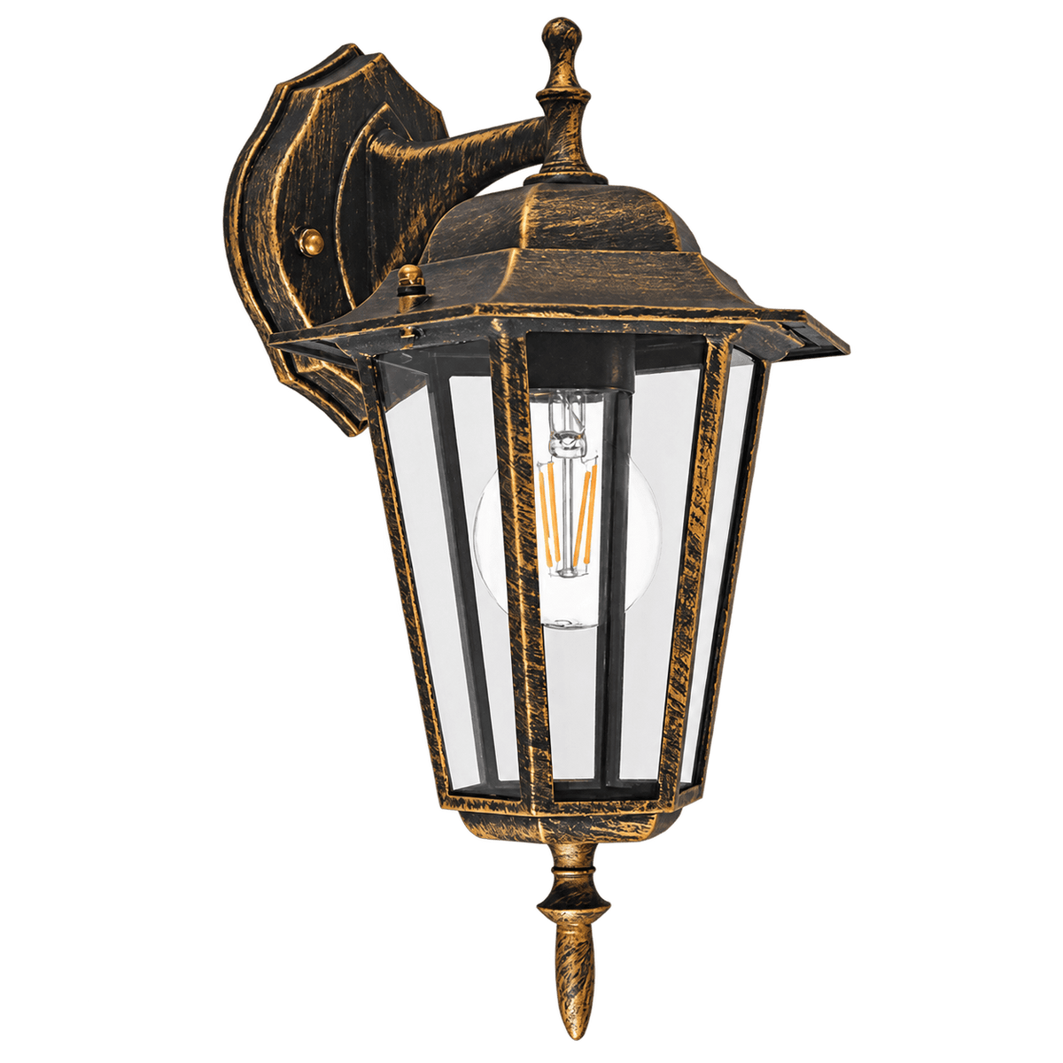 Black Gold Outdoor Wall Light IP44