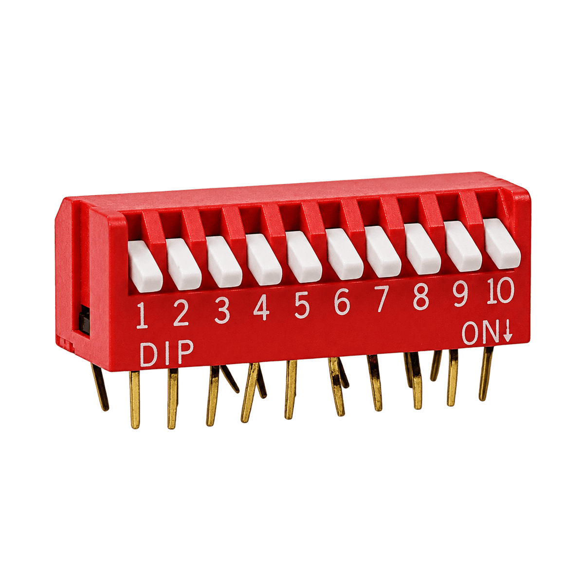 10-Way DIP Switch - Piano Type (Red)