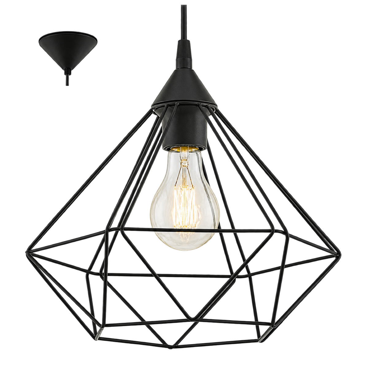 Black Pendant Light Steel Construction