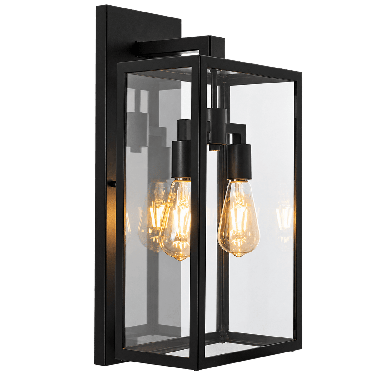 Black Double Outdoor Wall Lantern