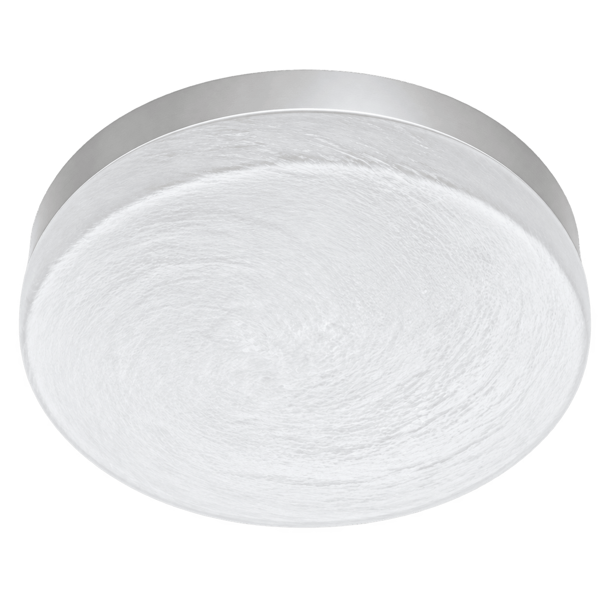 Satin Chrome Ceiling Light - Alabaster Glass