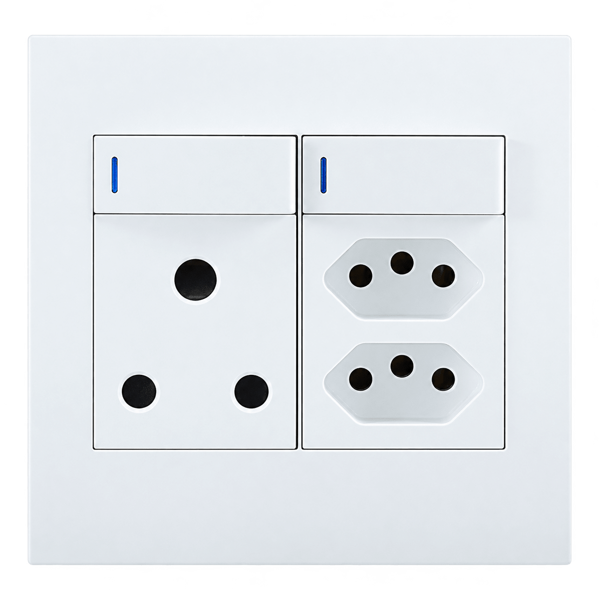Horizon Modern Single Socket + 2 Euro Sockets - White (4 x 4)