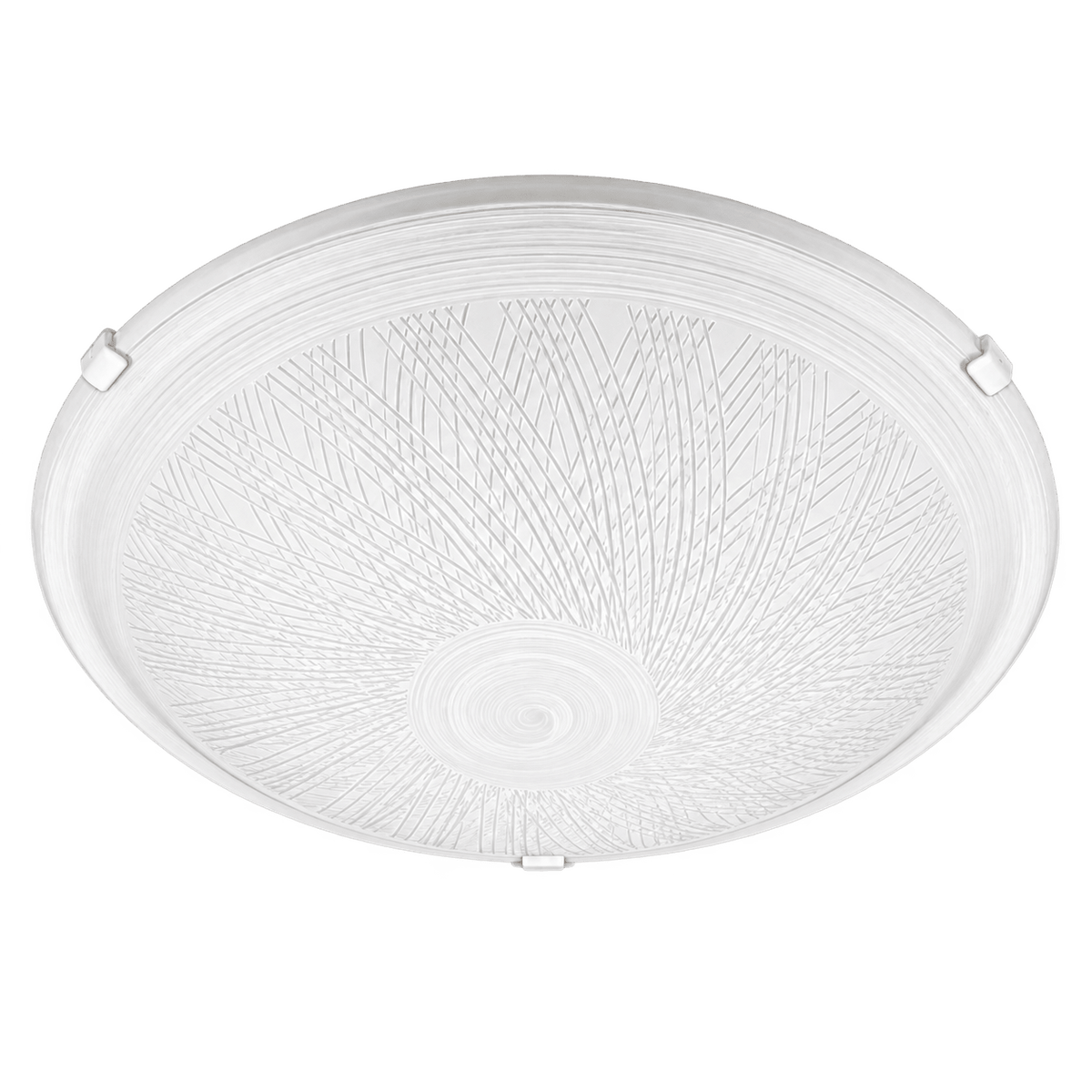 White Patterned Glass Ceiling Light - 400mm