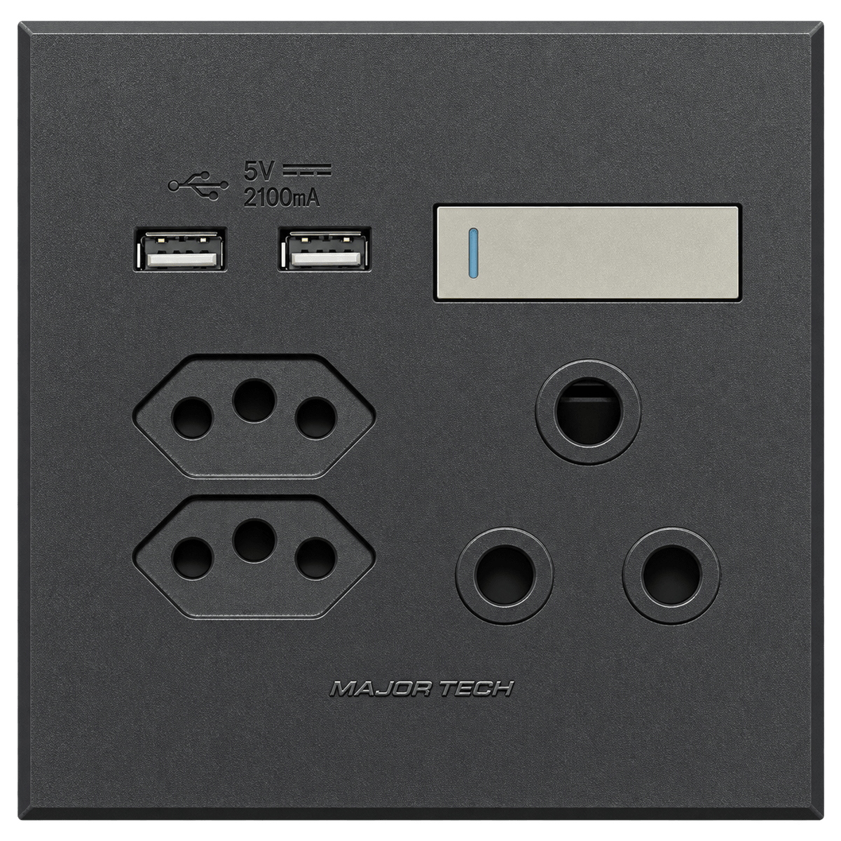 Veti 3 - 4 x 4 USB, Double V-Slim, Single RSA Sockets - Titanium / Graphite