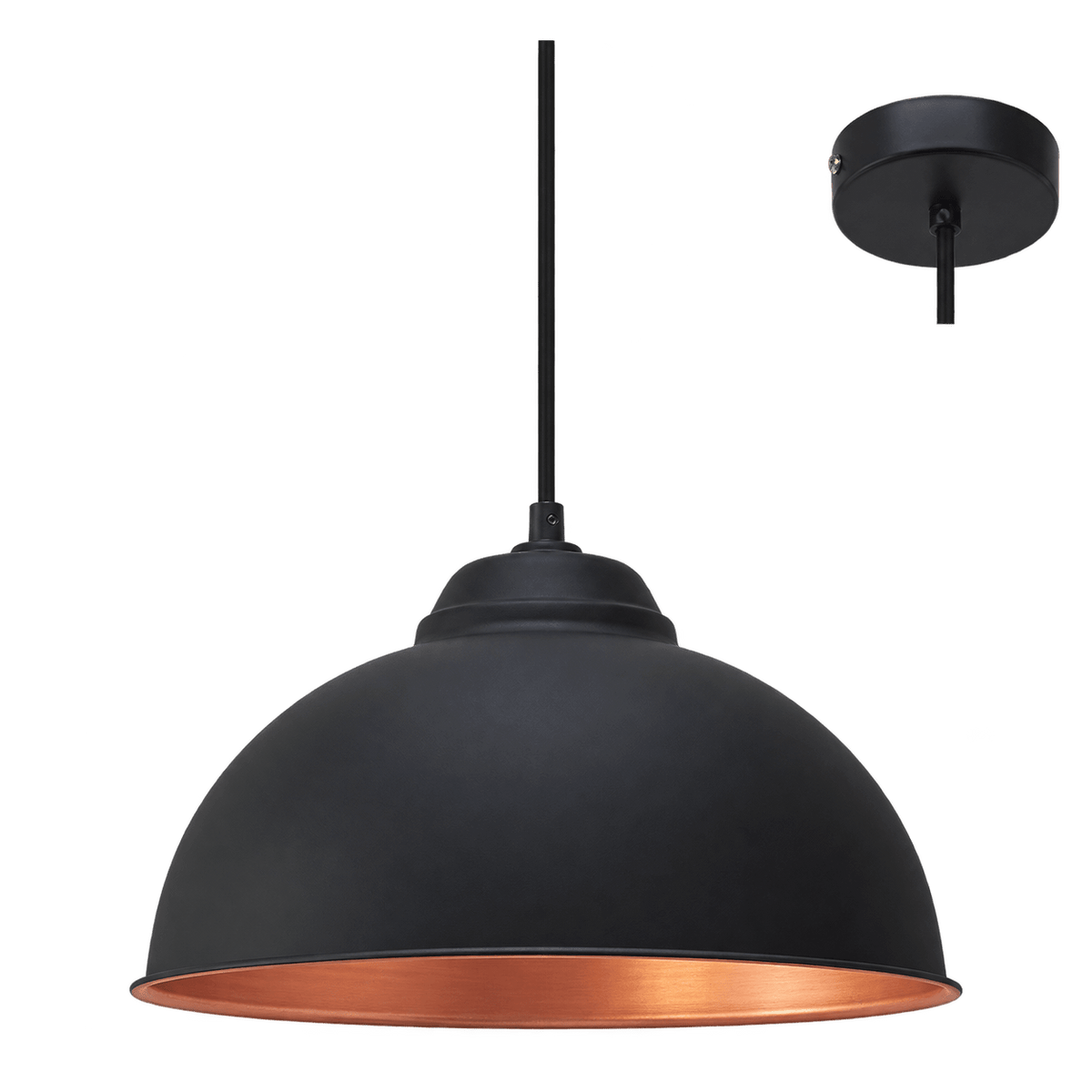 Truro2 Black/Copper Pendant Light