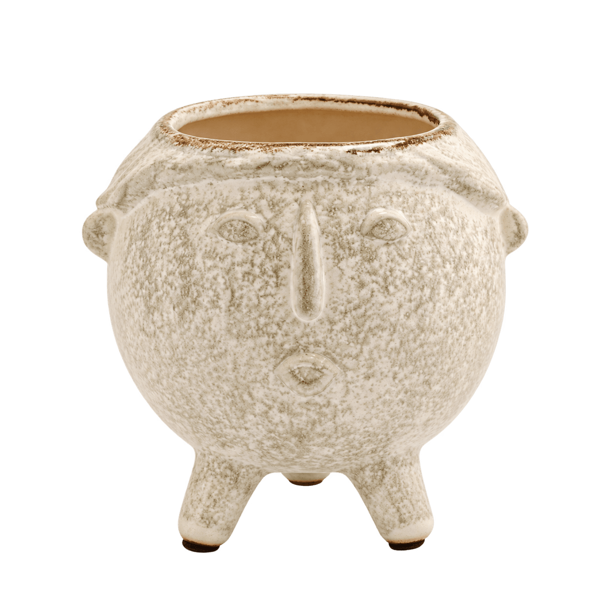 Small White Ceramic Face Planter