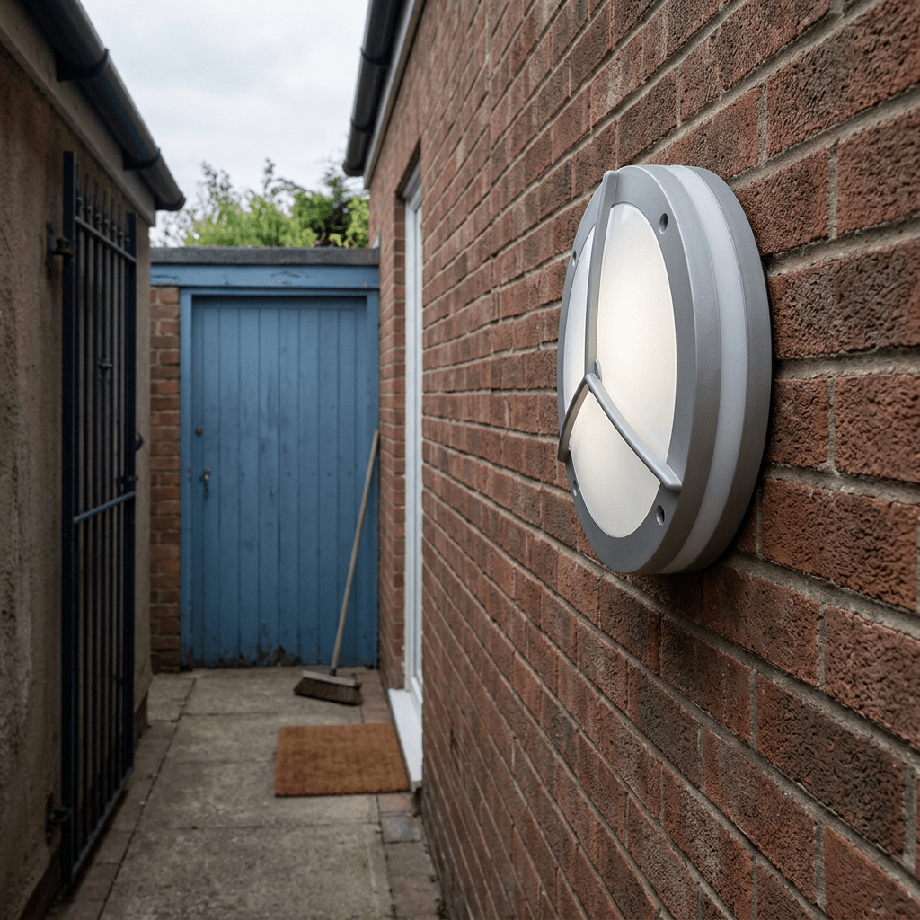 Matt Silver Outdoor Bulkhead Light IP54
