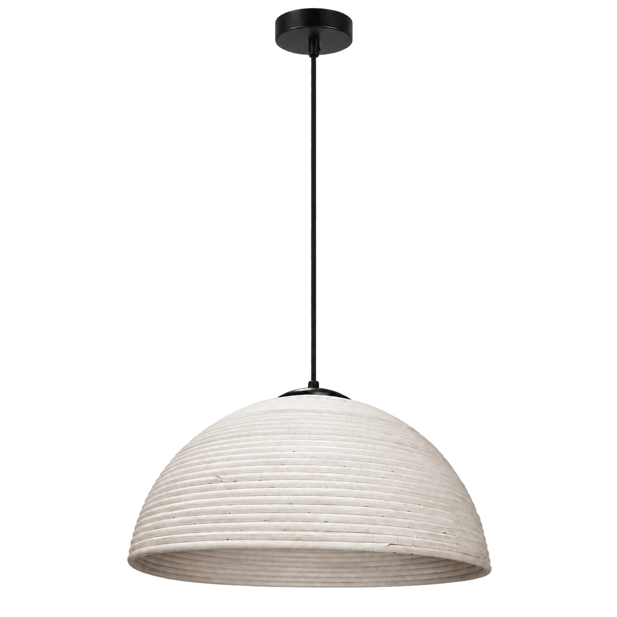 Breyten Antique White Rattan Pendant Light - Medium