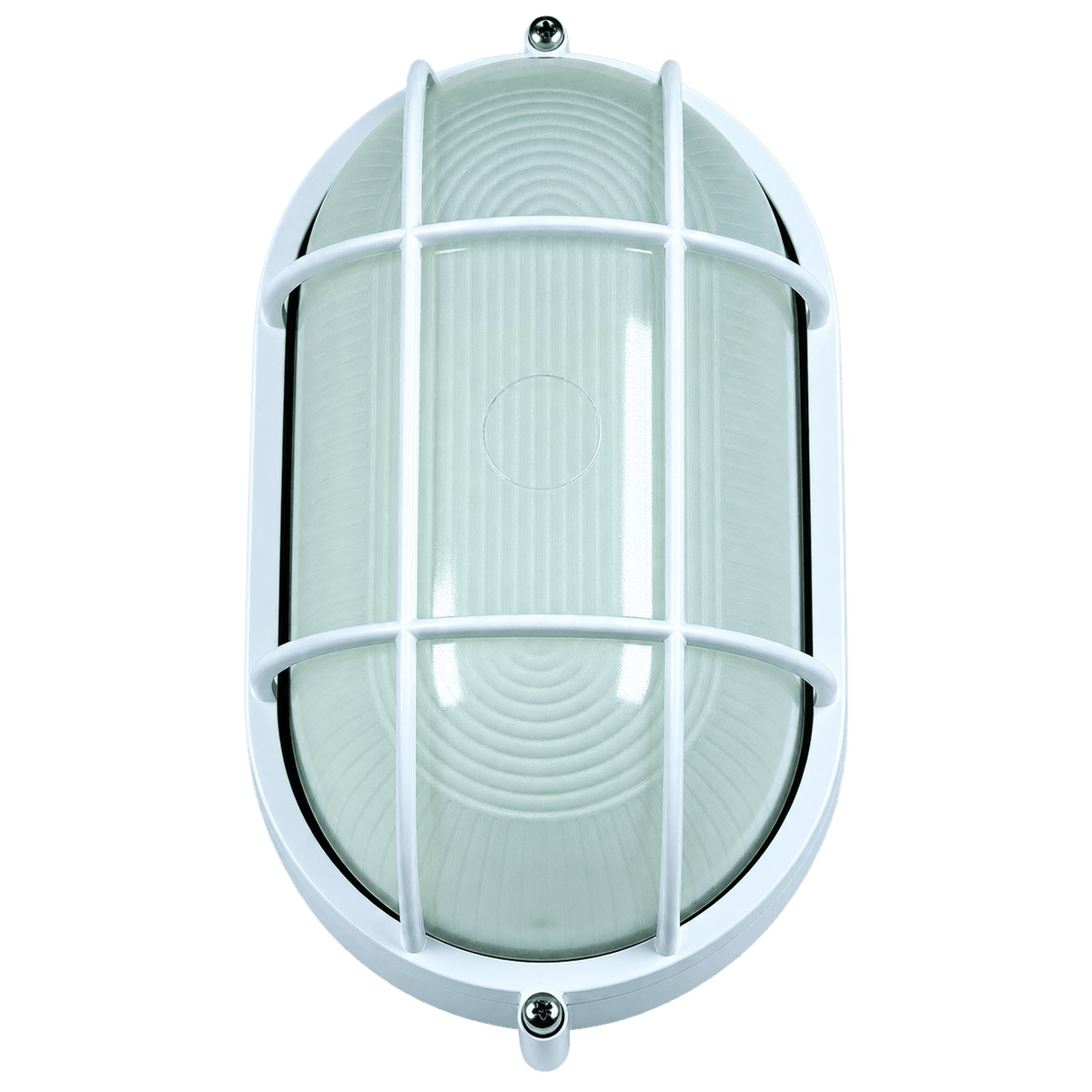White Oval Grid Outdoor Wall Light