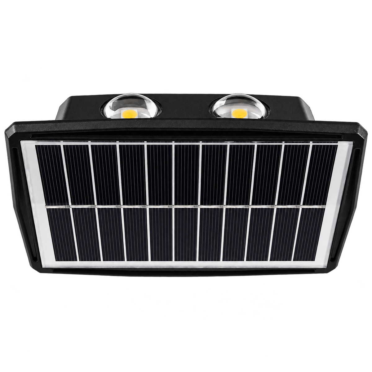 Black Solar Outdoor Wall Light - Up & Down Facing IP65