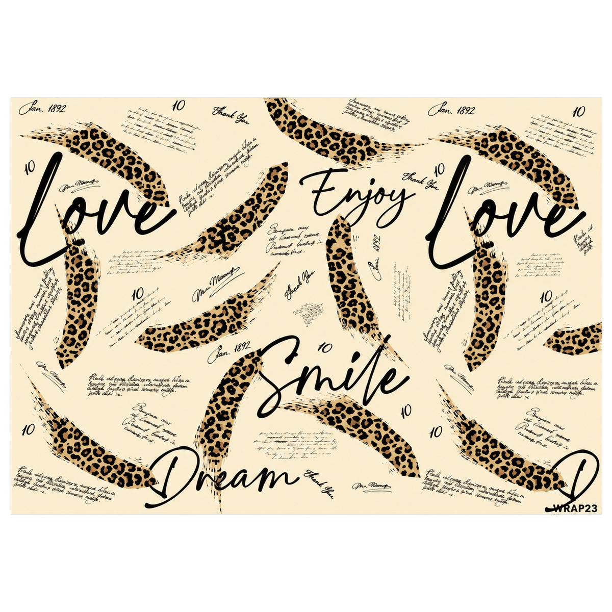 Gift Wrap Sheet - Leopard Skin Brush