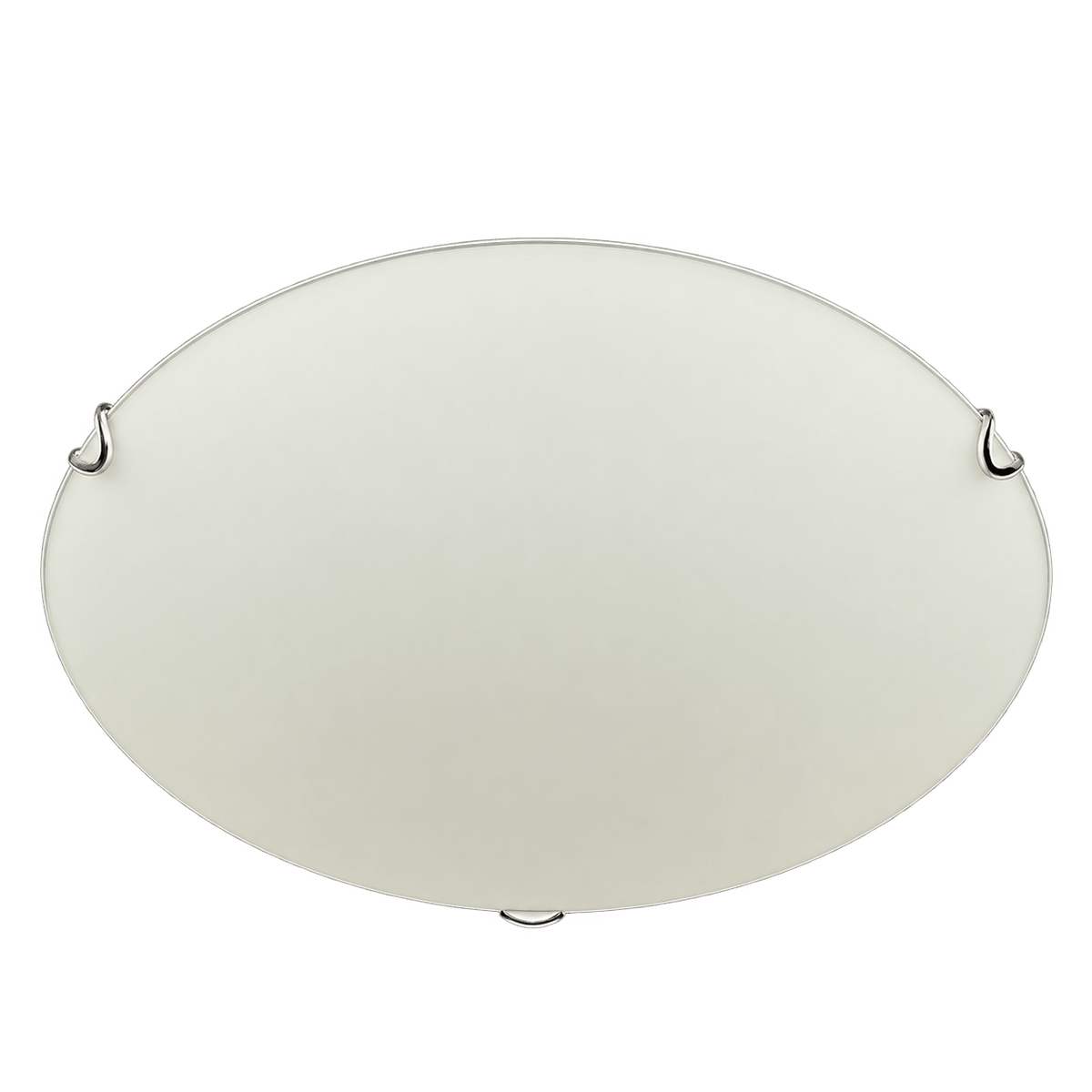 Large Chrome Ceiling Light - Alabaster Glass