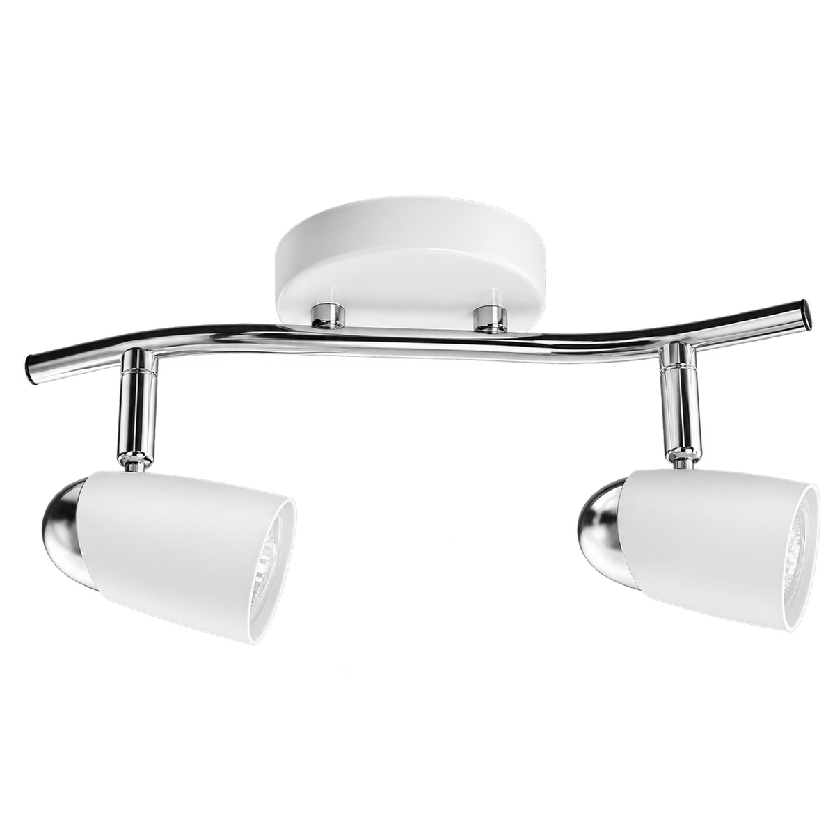 White & Polished Chrome Double GU10 Spotlight