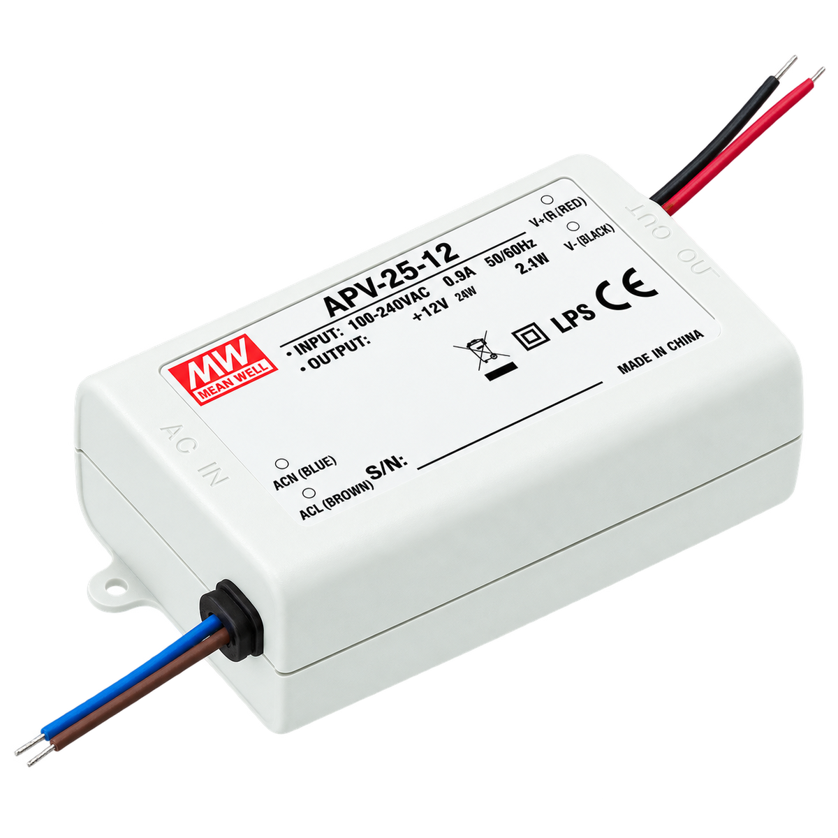 LED Power Supply - Meanwell - 24VDC - 16W