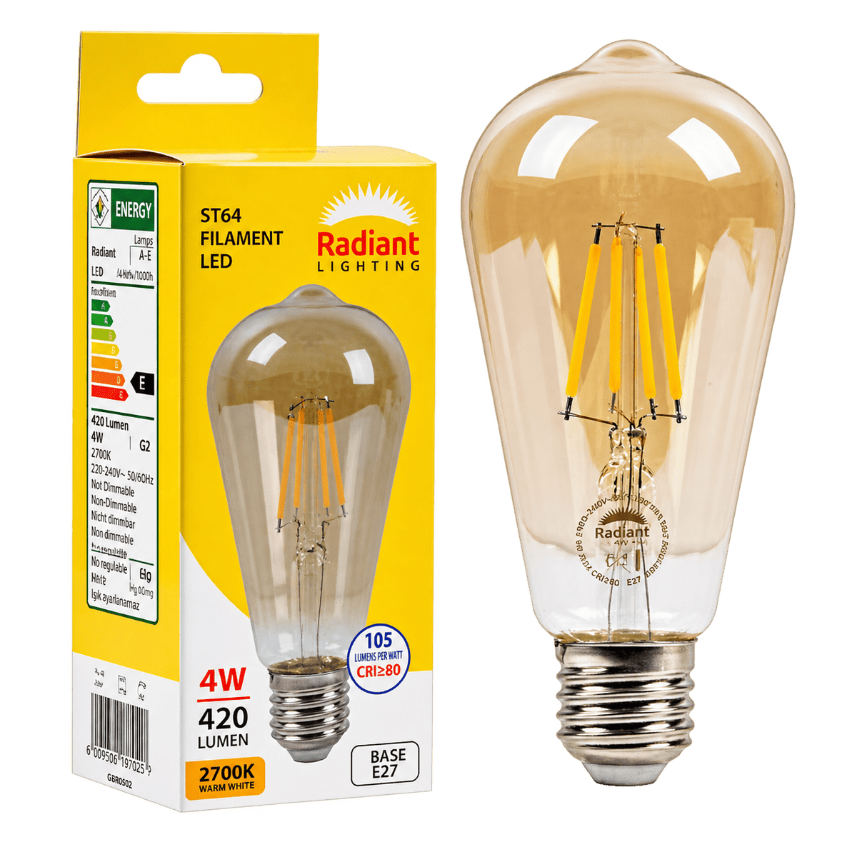 Pear Nipple Filament Amber