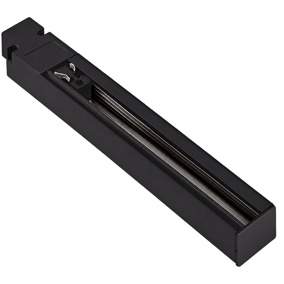 Black Aluminium 4 Wire Square Track Light - 2 Meter