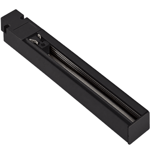 Black aluminium 4‑wire square track light, 2 m length, showing internal wiring and connectors.