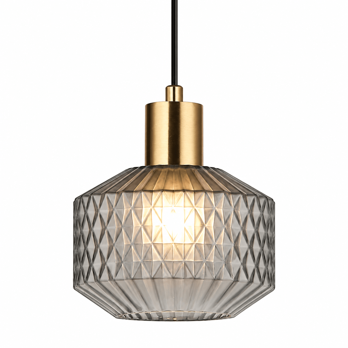 Gatsby Smokey Grey / Brass Pendant Light