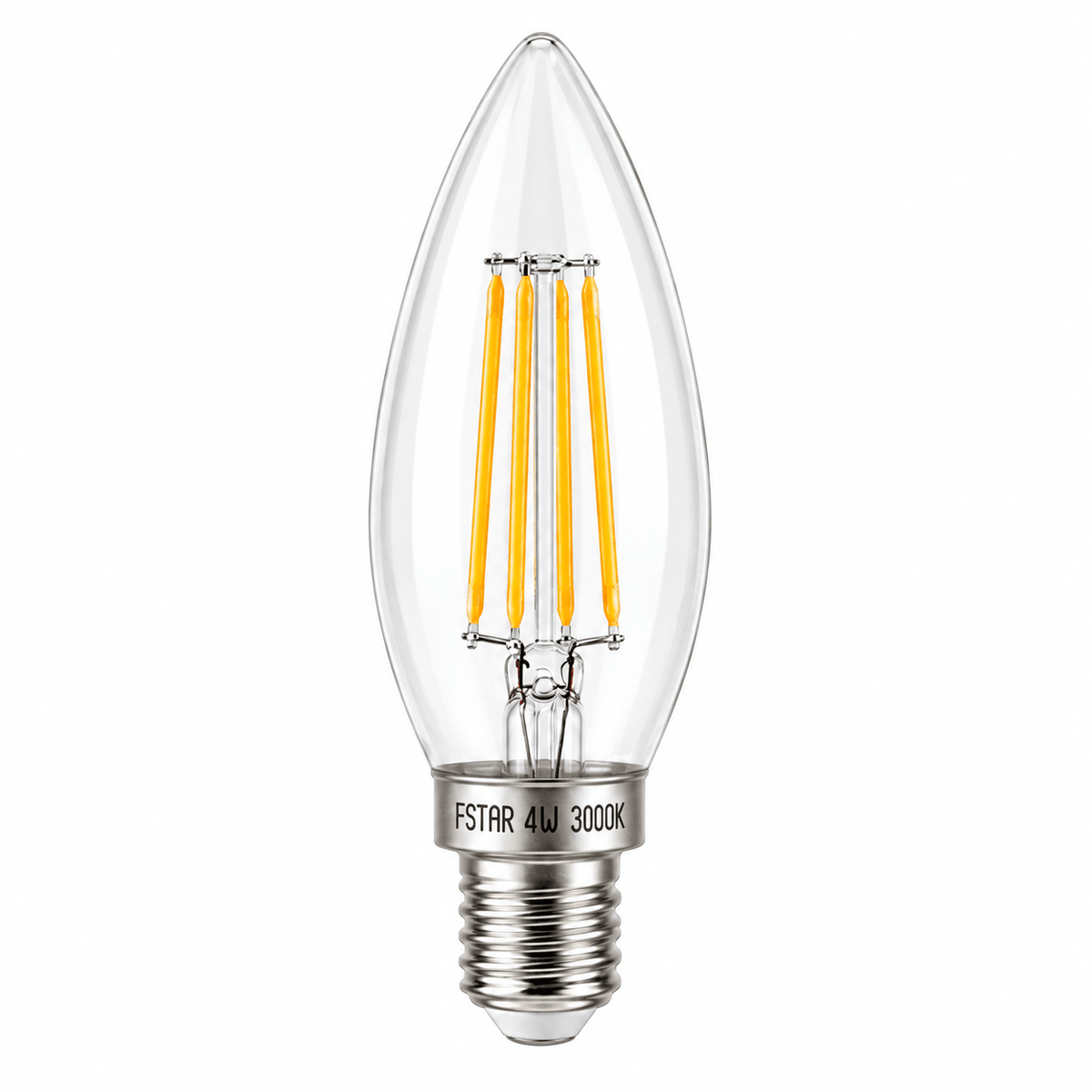 4W Clear Candle Filament LED Bulb – E14, 2700K Warm White