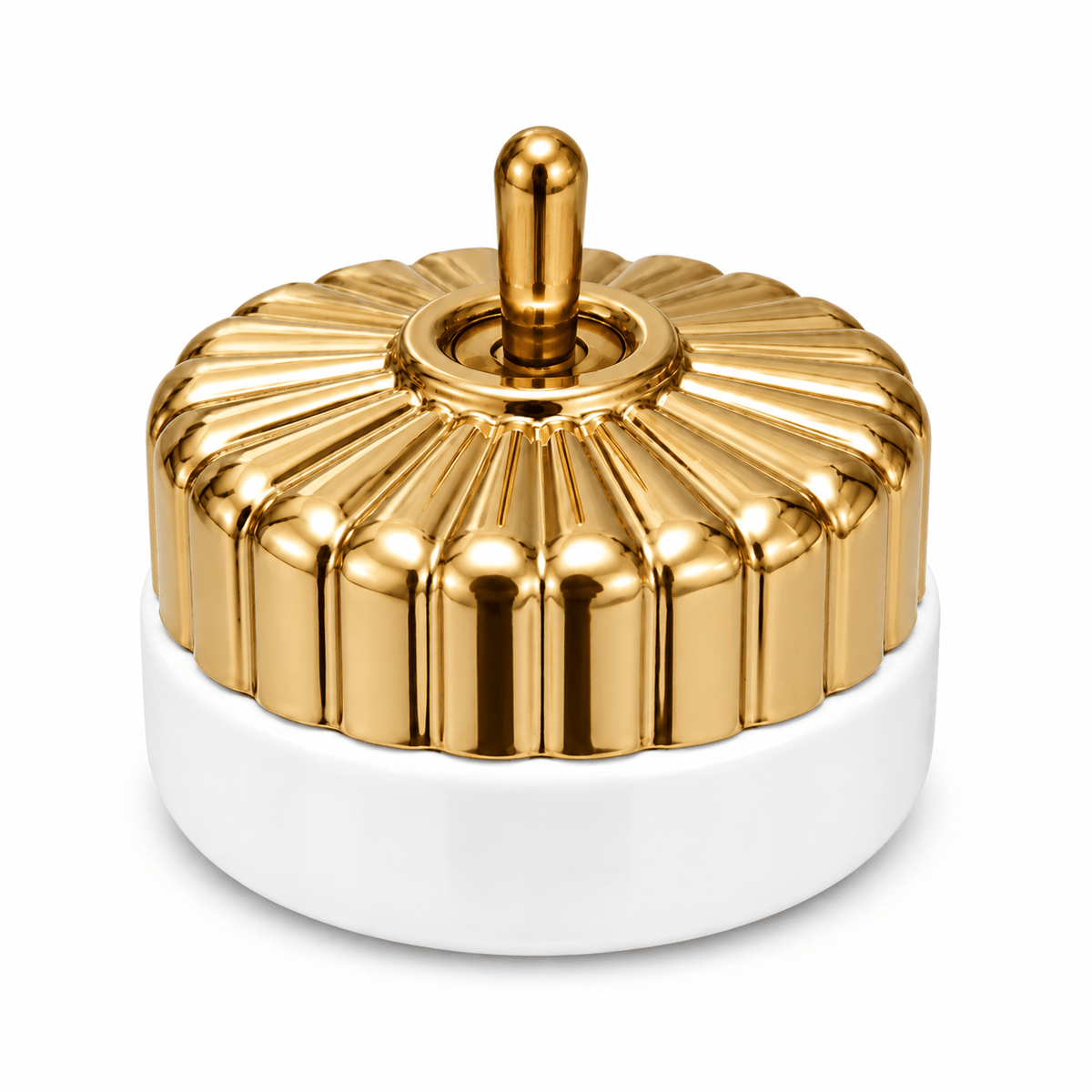 Heritage Brass & Porcelain Switch - Fluted Polished