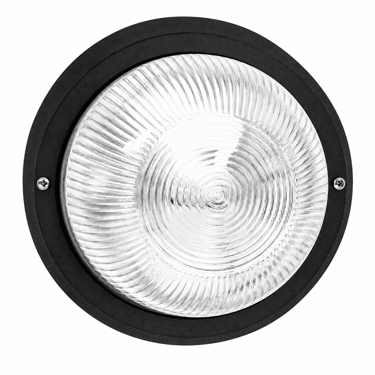 PVC Bulkhead with Clear Glass IP54 - Black