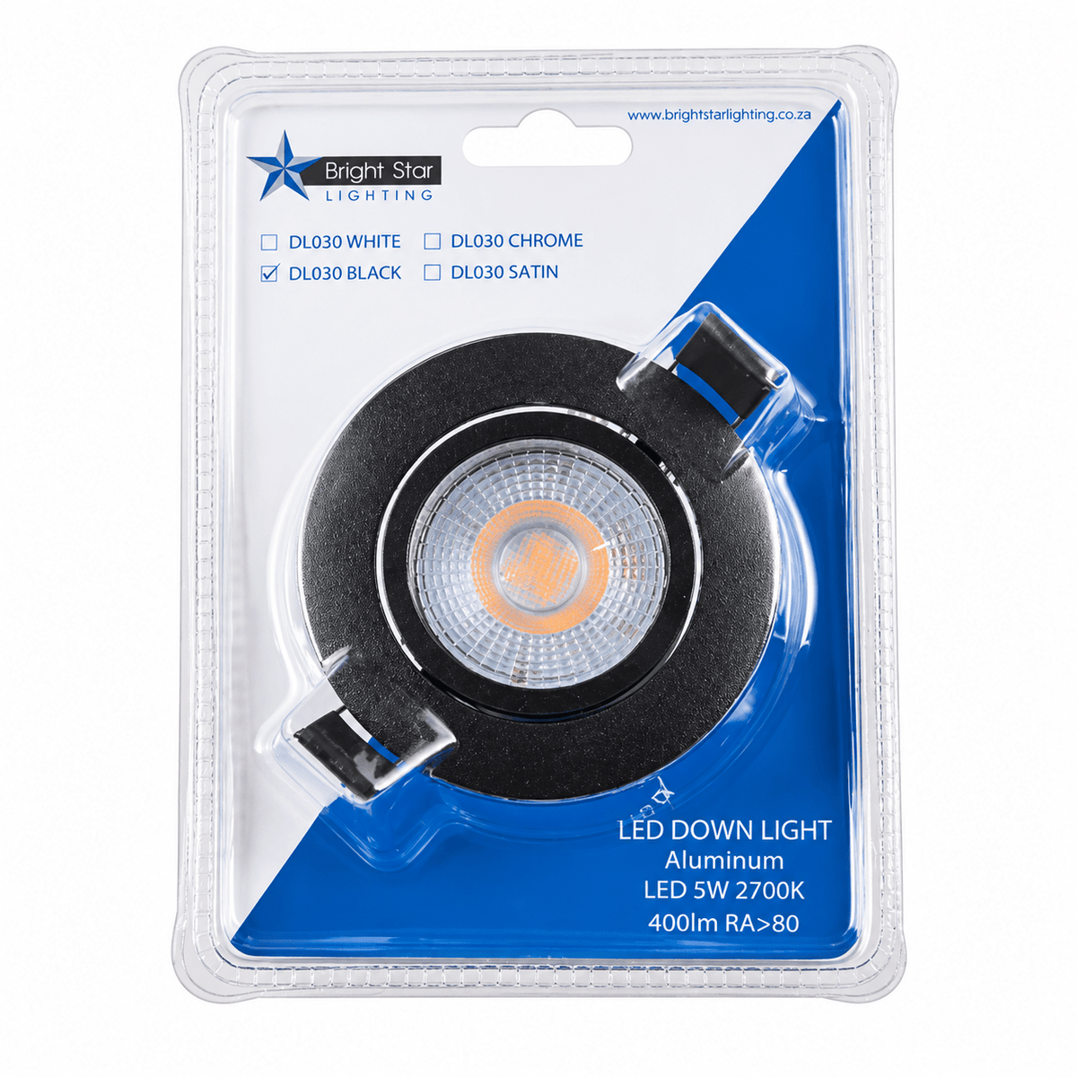 Black LED Downlighter Aluminium Tilt