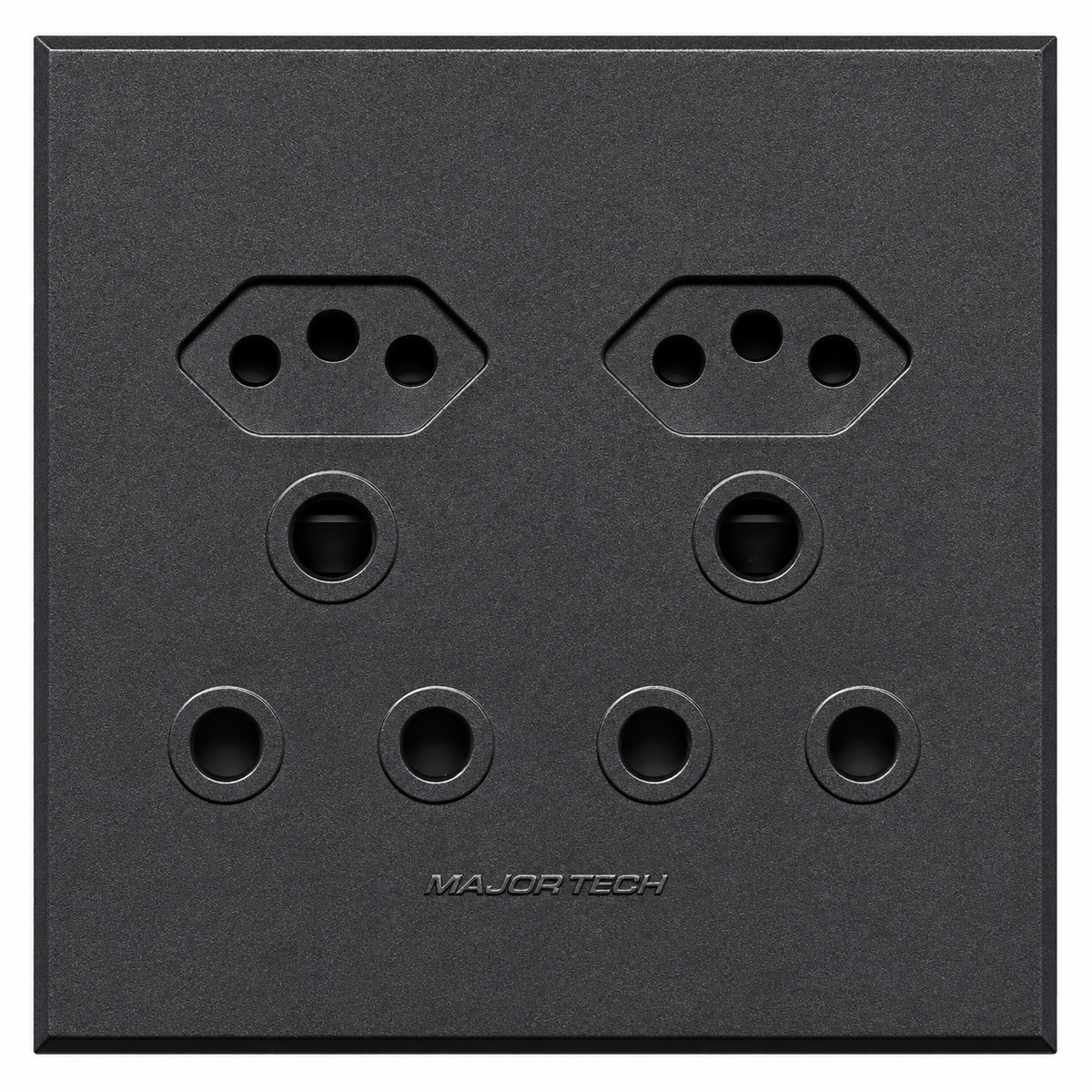 Veti 3 - 4 x 4 Unswitched RSA & V-Slim Sockets - Titanium
