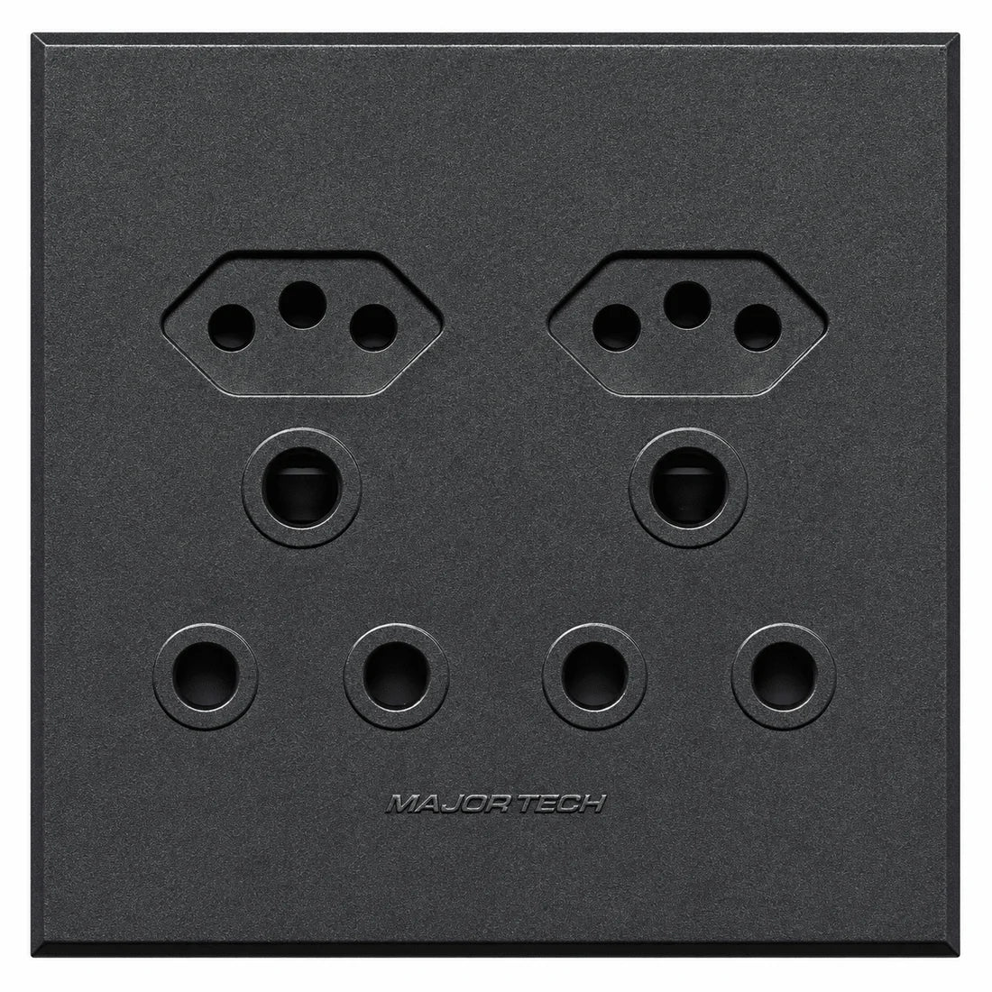 Veti 3 - 4 x 4 Unswitched RSA & V-Slim Sockets - Graphite