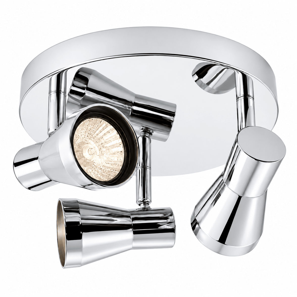 Chrome 3 Light Round Spotlight