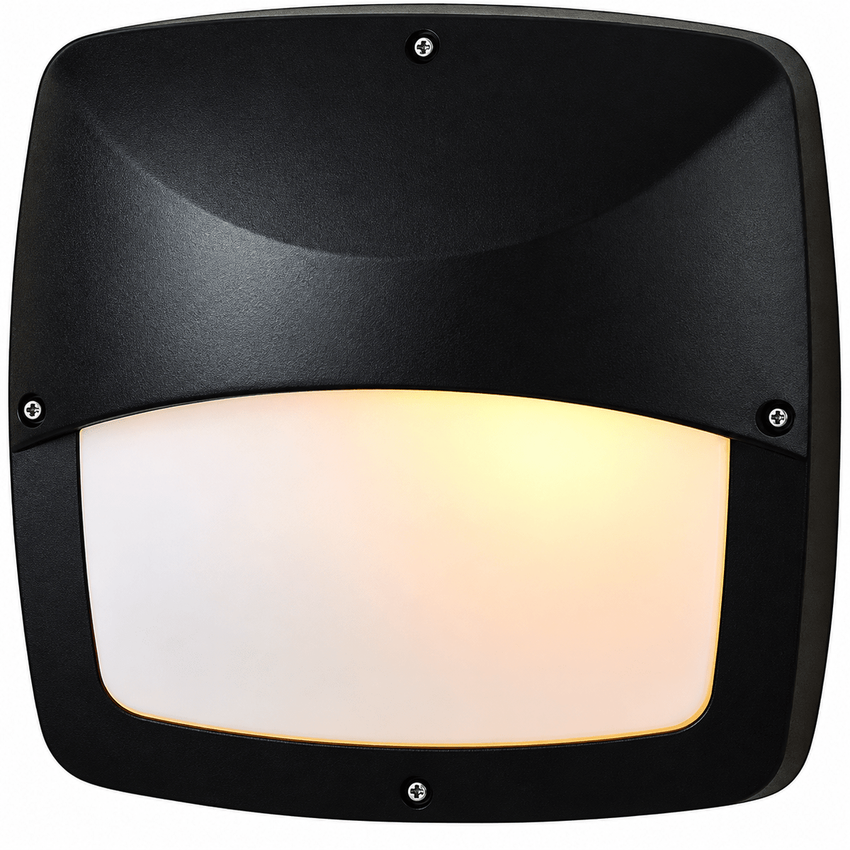 Black 2-Light E27 Bulkhead – IP54, 300 × 350 × 120mm