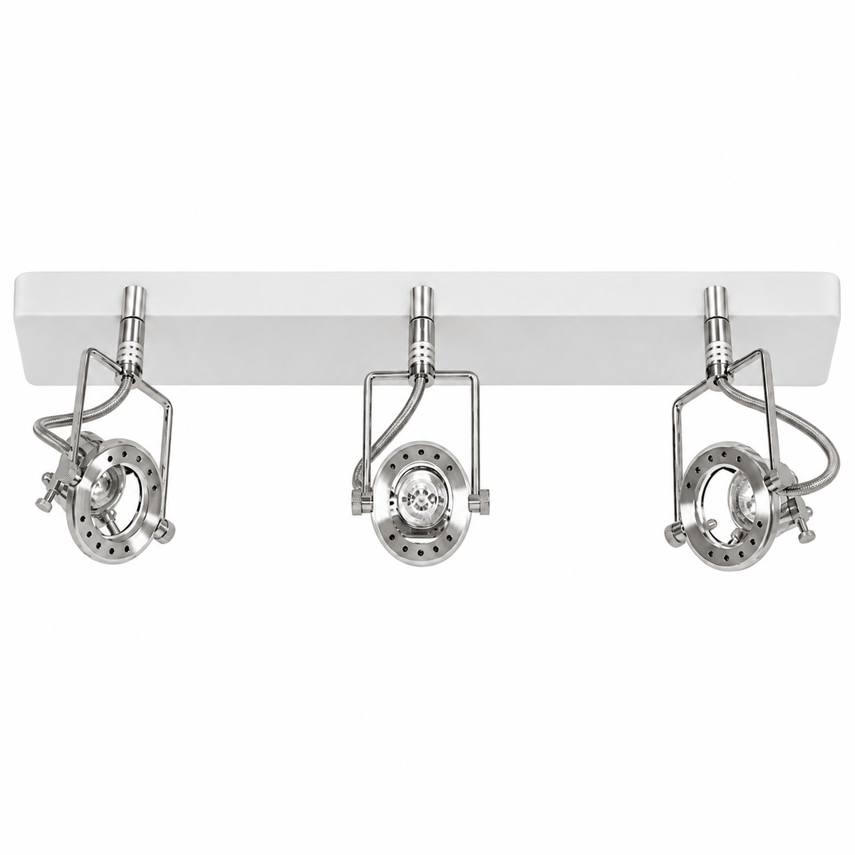 Satin Chrome 3-Light Swivel and Tilt Spotlight